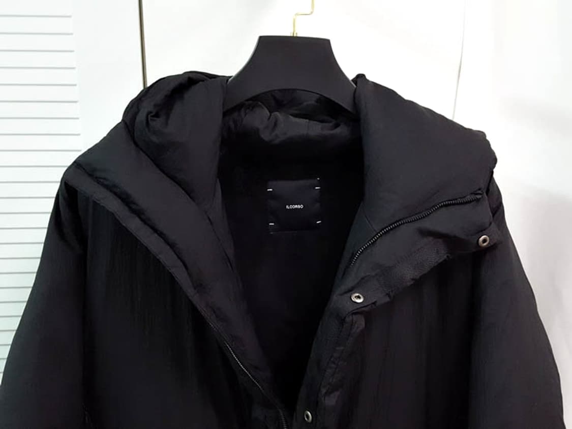 일꼬르소 남성 볼륨 퍼 오버핏 구스다운 패딩 블랙 상품이미지2