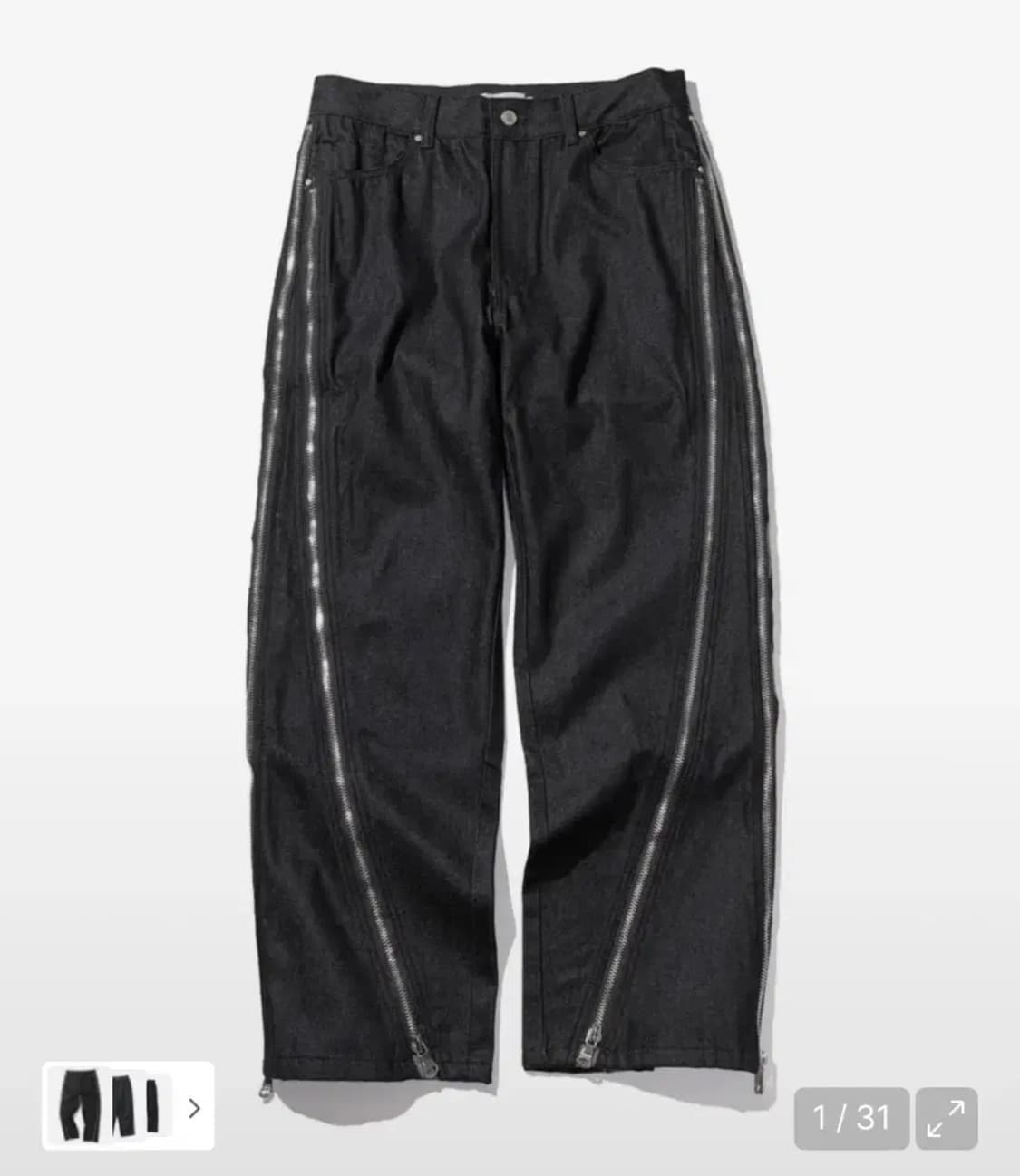 매스노운 오블리크 MS 지퍼 데님 MSHJP001-BK 상품이미지1