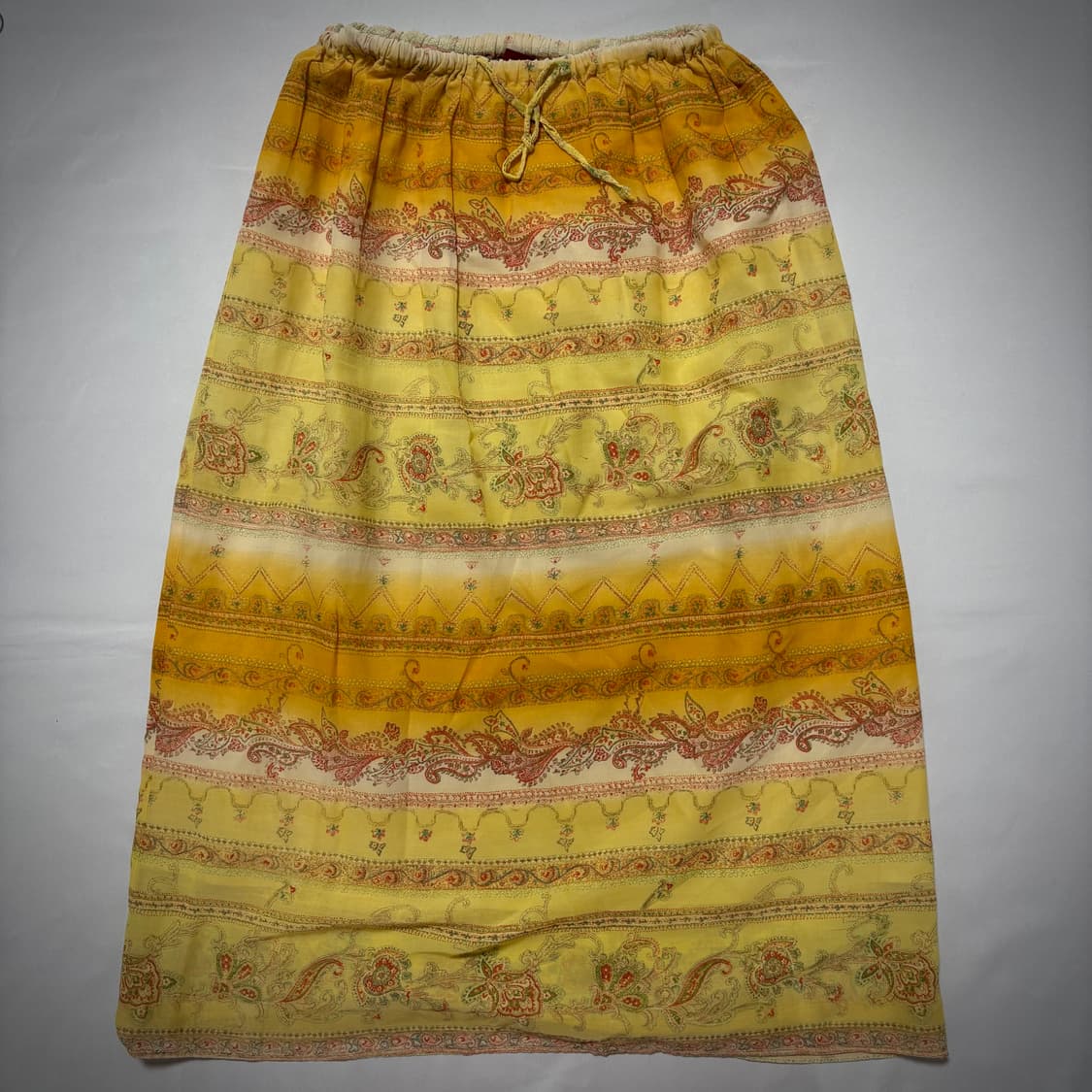 90s Any Question Yellow Paisley Skirt 상품이미지2