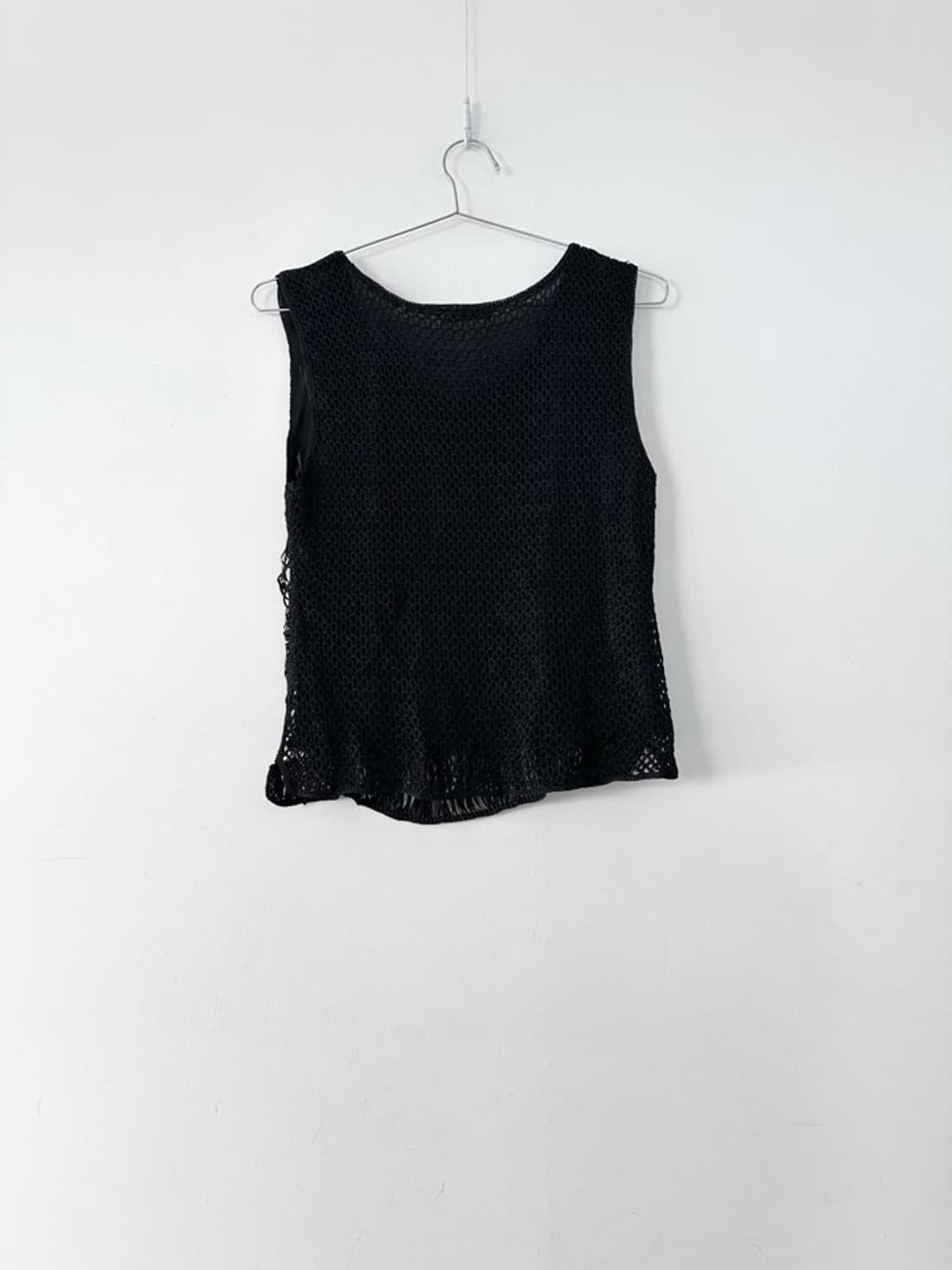 Tassel net detaill sleeveless / black 상품이미지4
