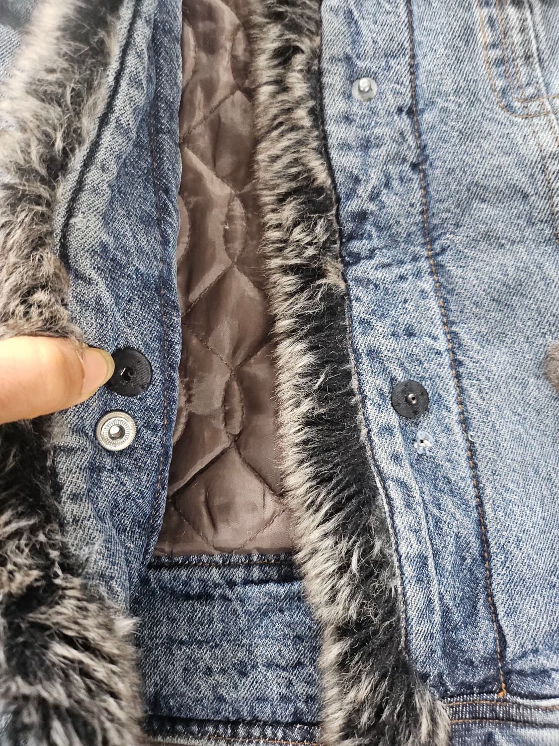 모르간 Y2K 빈티지 퍼트리밍 데님자켓 청자켓 S 상품이미지7