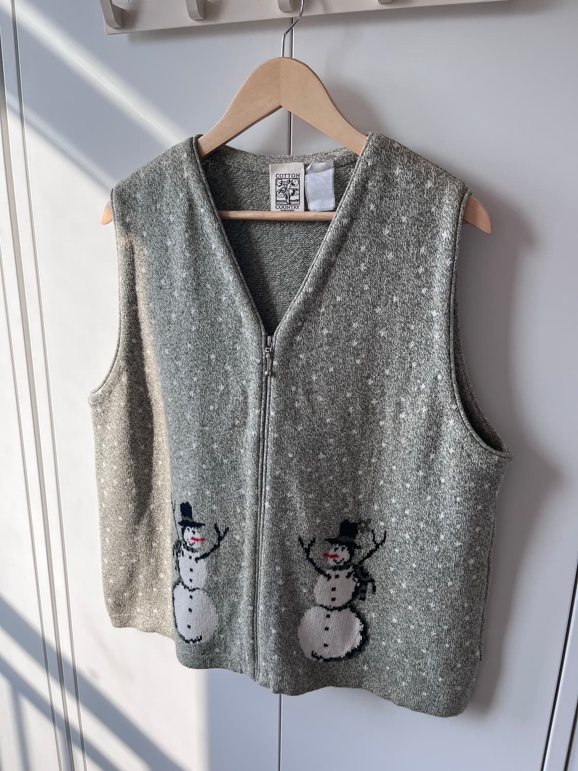 Cotton country 눈사람 니트 조끼 상품이미지6