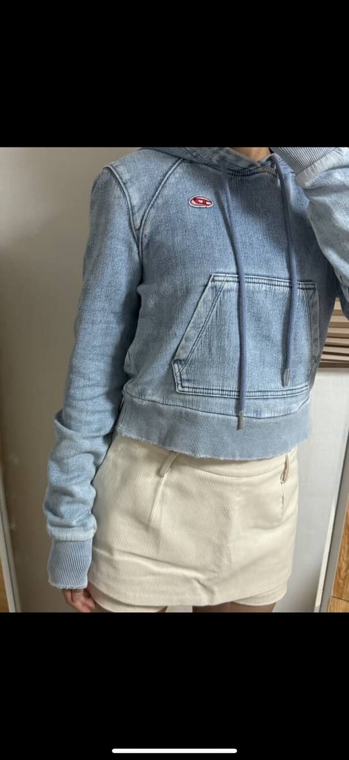 Diesel 데님 크롭 후드티(정품) 상품이미지1