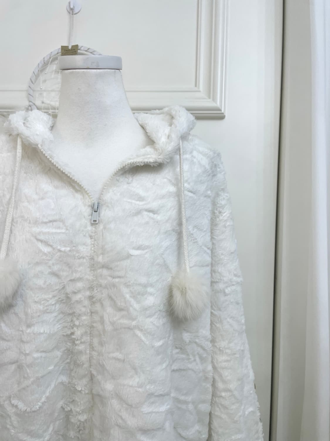 snow white lovely fur hoodie-zip(size-L) 상품이미지6