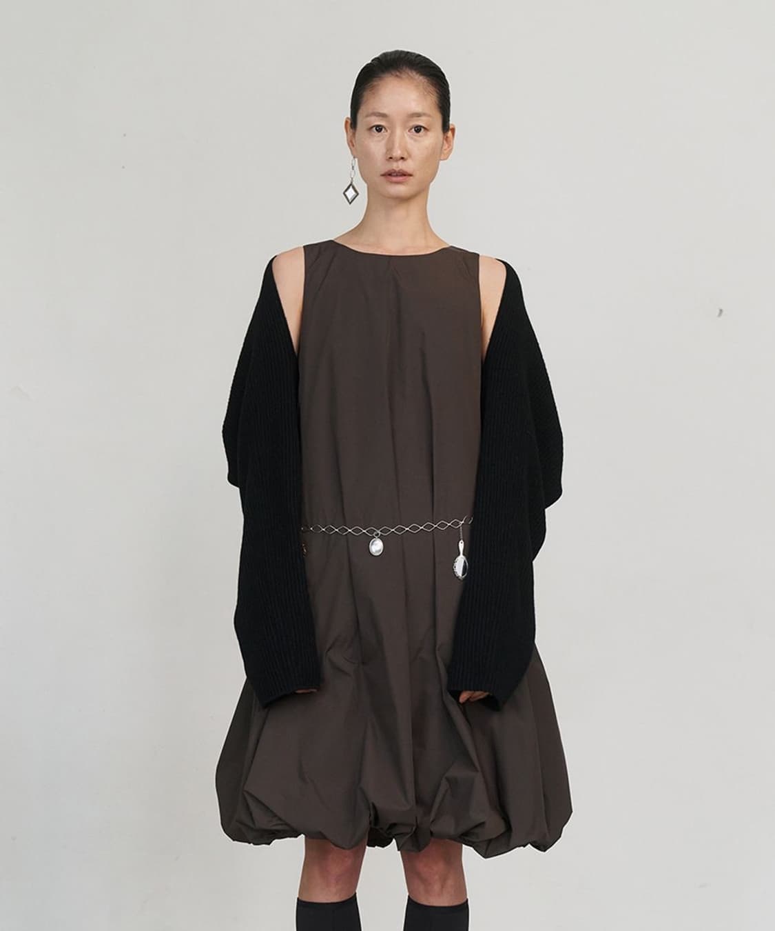 아모멘토(AMOMENTO) RIBBED BORLERO _BLACK 볼레로 상품이미지1