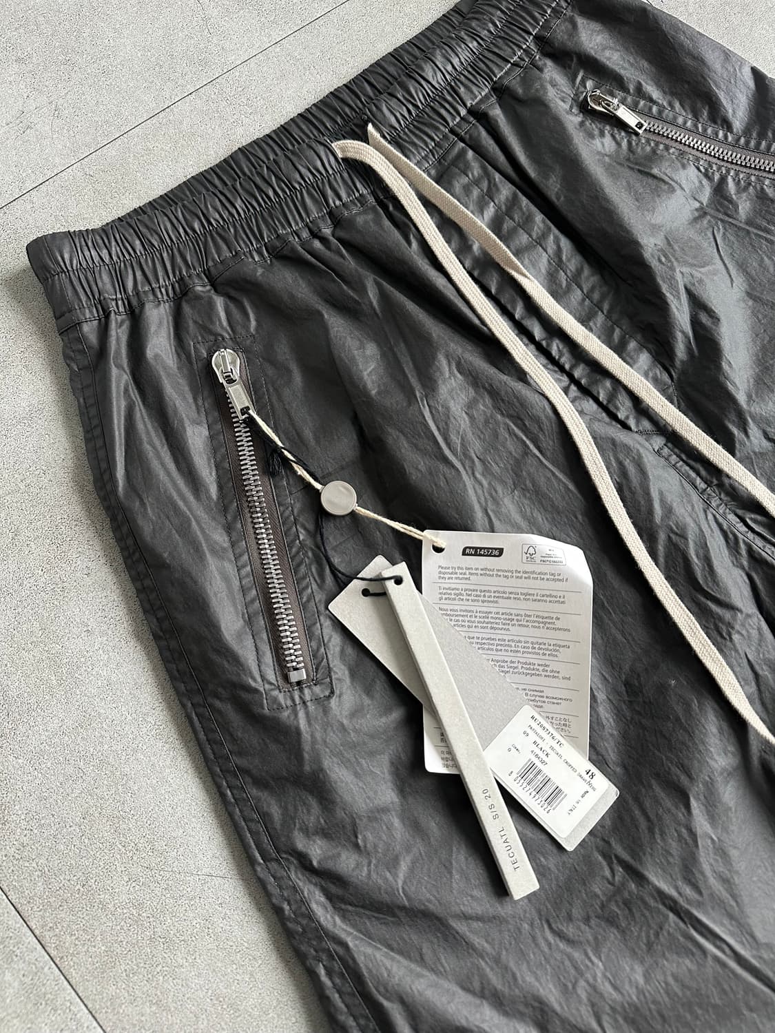 릭오웬스 20ss TECUATL 코팅 사루엘 팬츠 상품이미지5