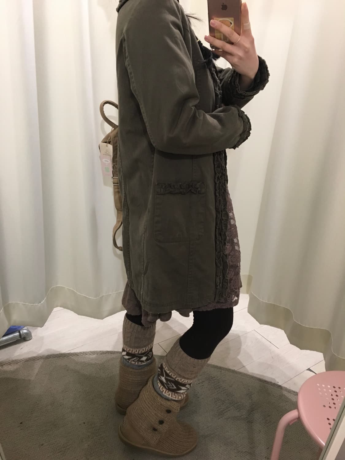 d.g.y 모리걸 레이스 누빔 야상 상품이미지6