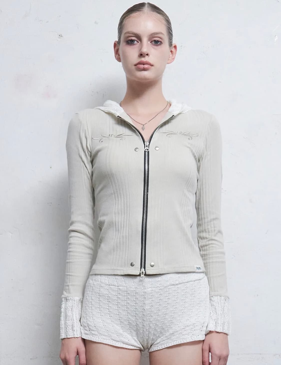 힐다 레이스 엠브로이더리 후드집업 상품이미지1