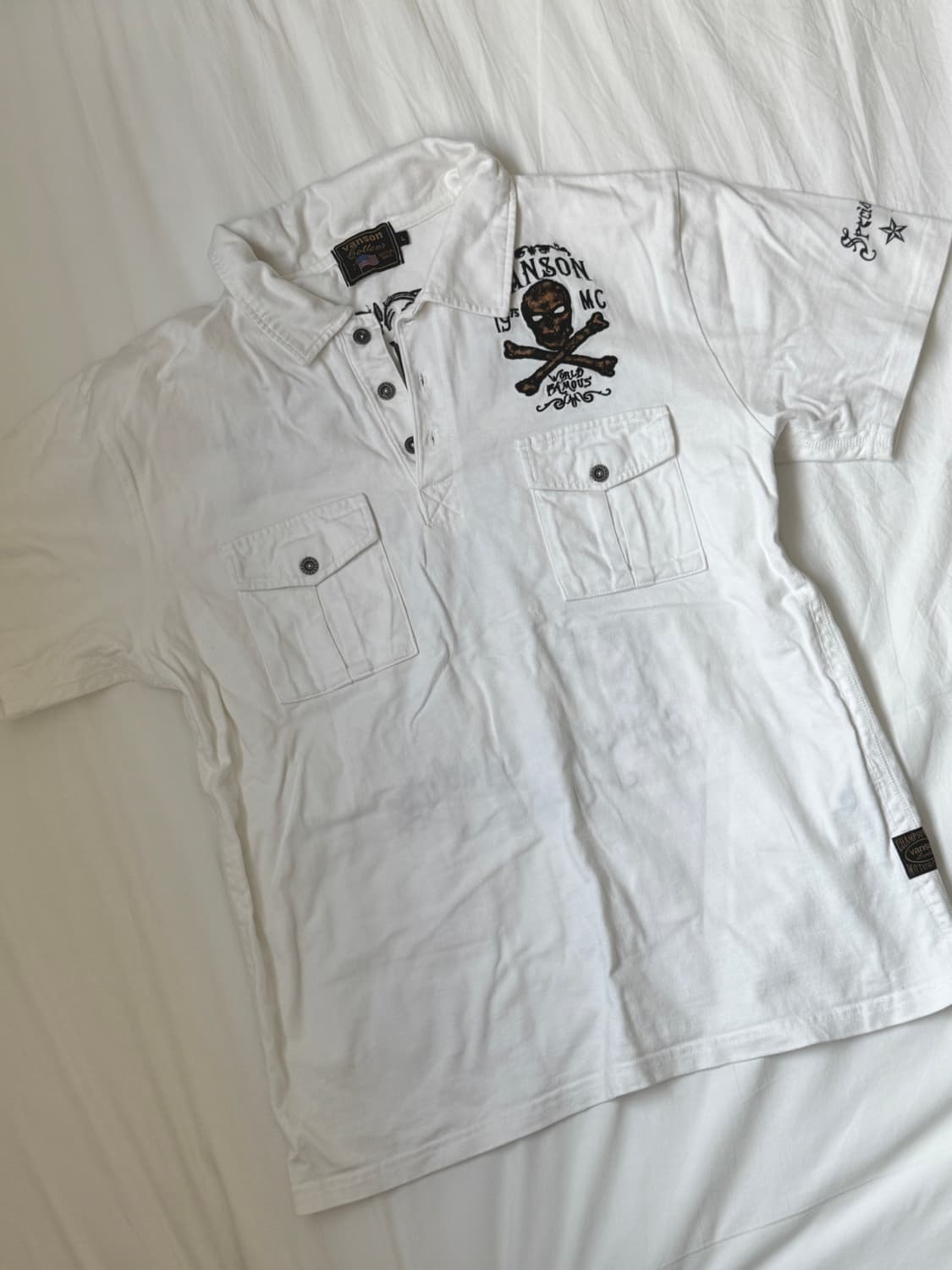 밴슨 자수 스컬 피케 상품이미지2