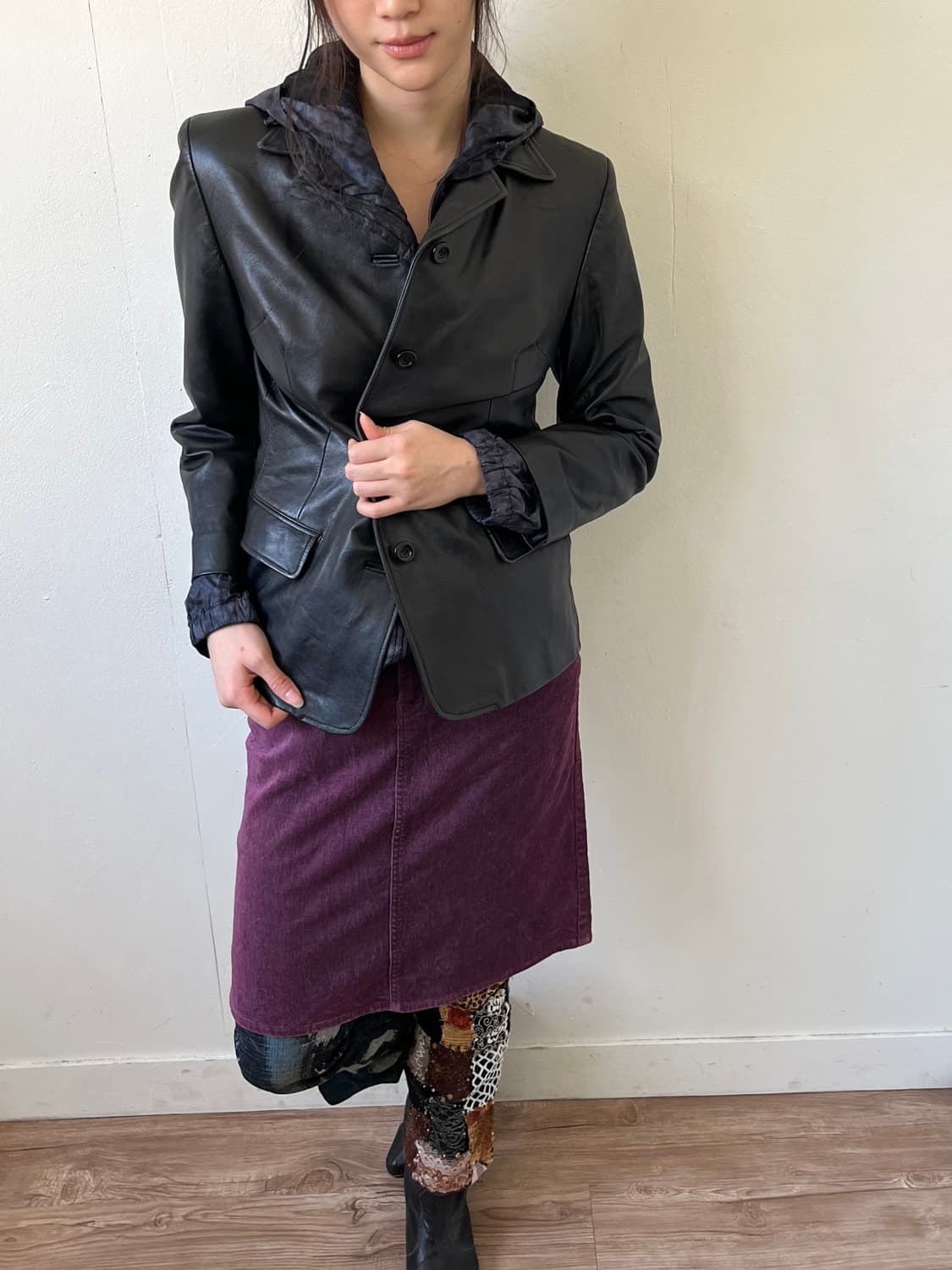 BALMAIN 블랙 램스킨 자켓 상품이미지7