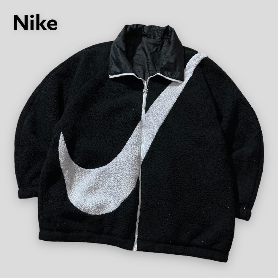 나이키 신형 블랙 빅 스우시 리버서블 후리스바람막이 상품이미지1