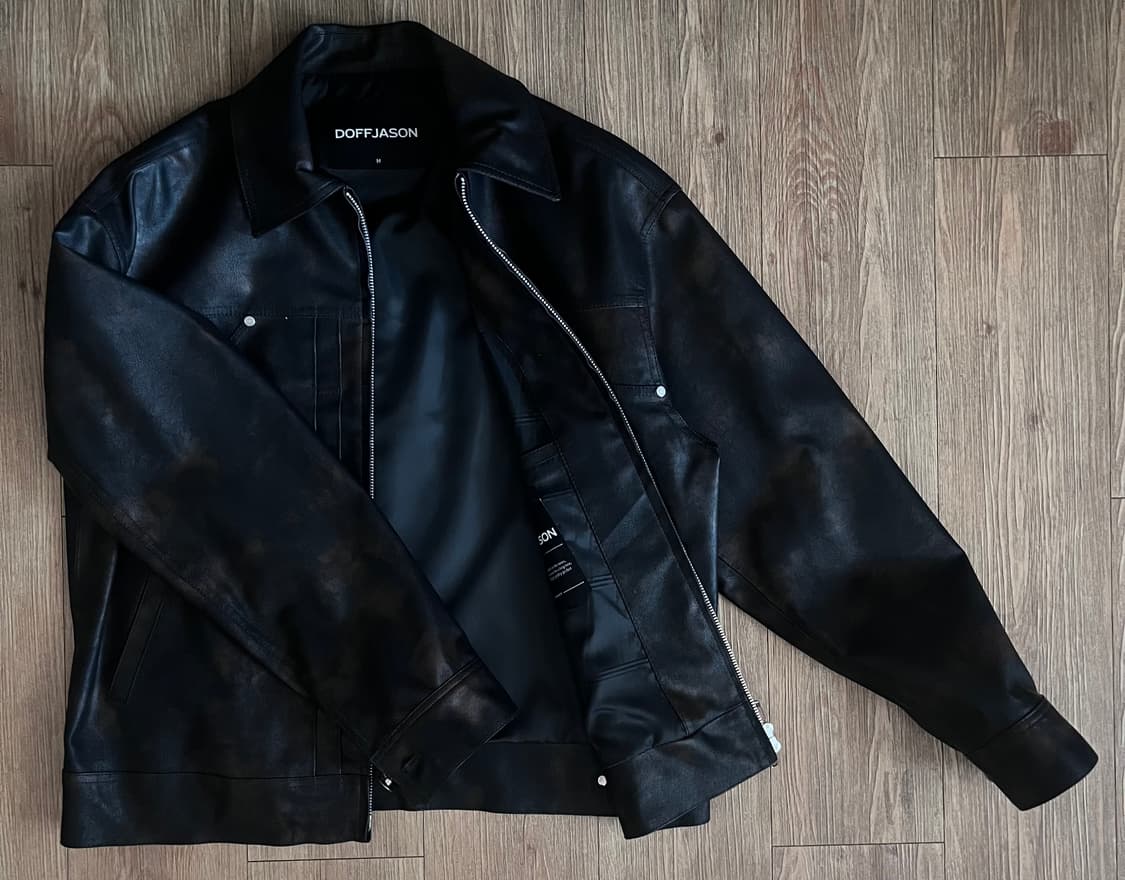 도프제이슨 투톤 레더 트러커 자켓 M 상품이미지2
