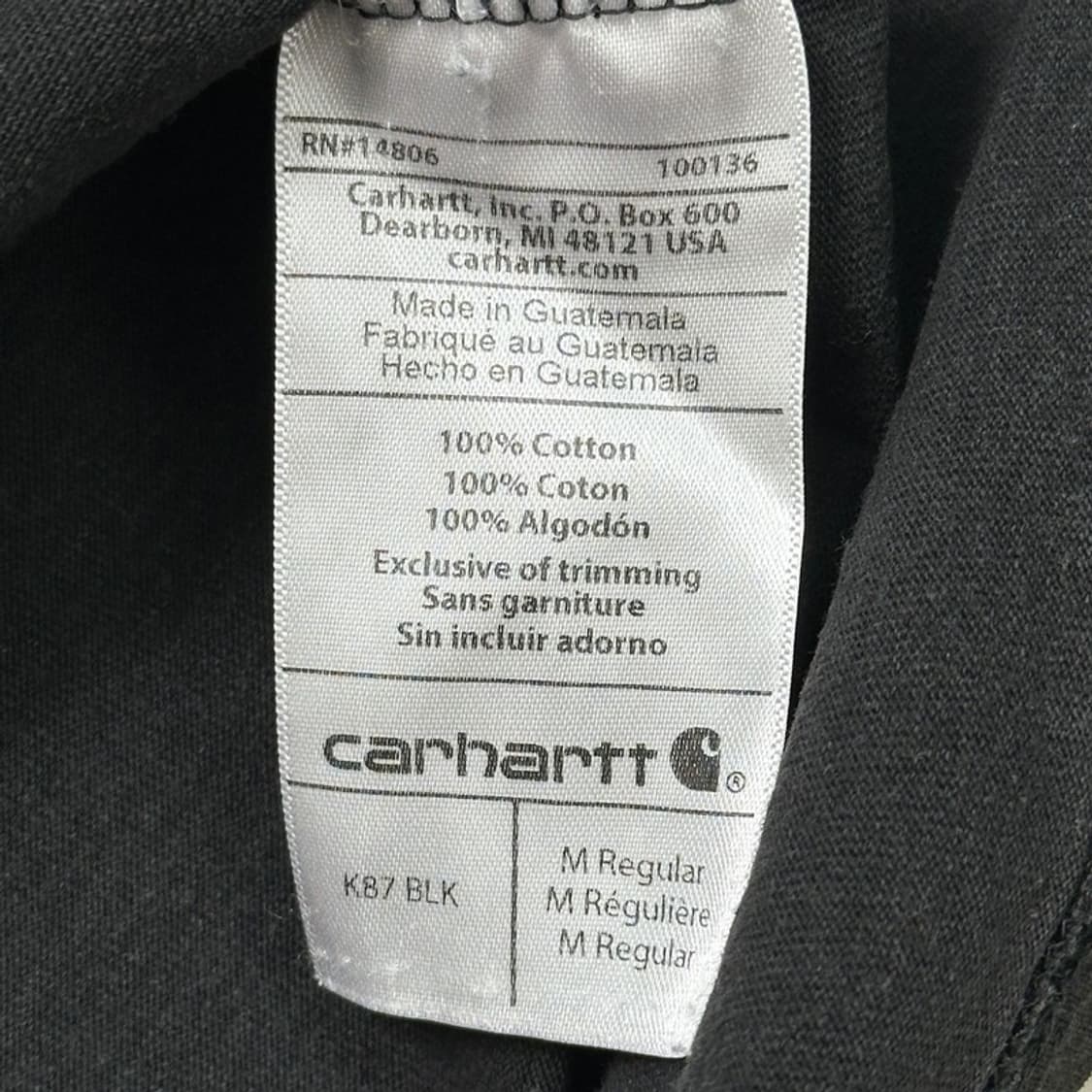 CARHARTT 블랙 포켓반팔 M 상품이미지6