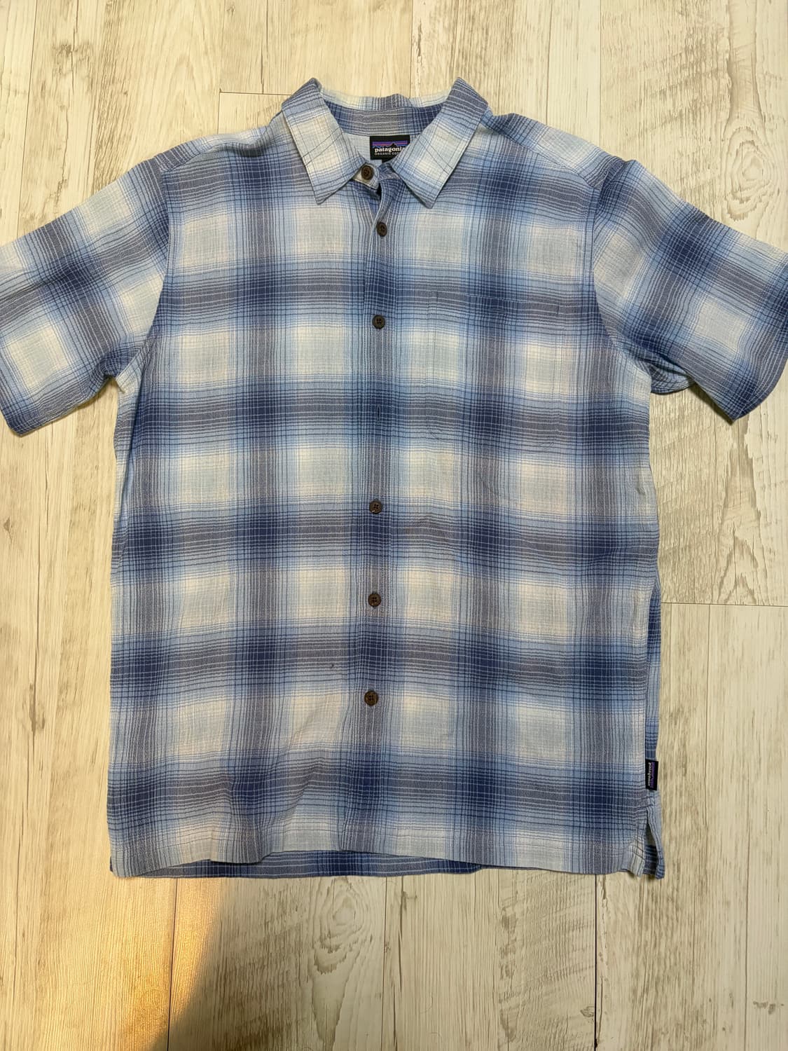 [M]파타고니아 블루 체크 반팔 셔츠 상품이미지2