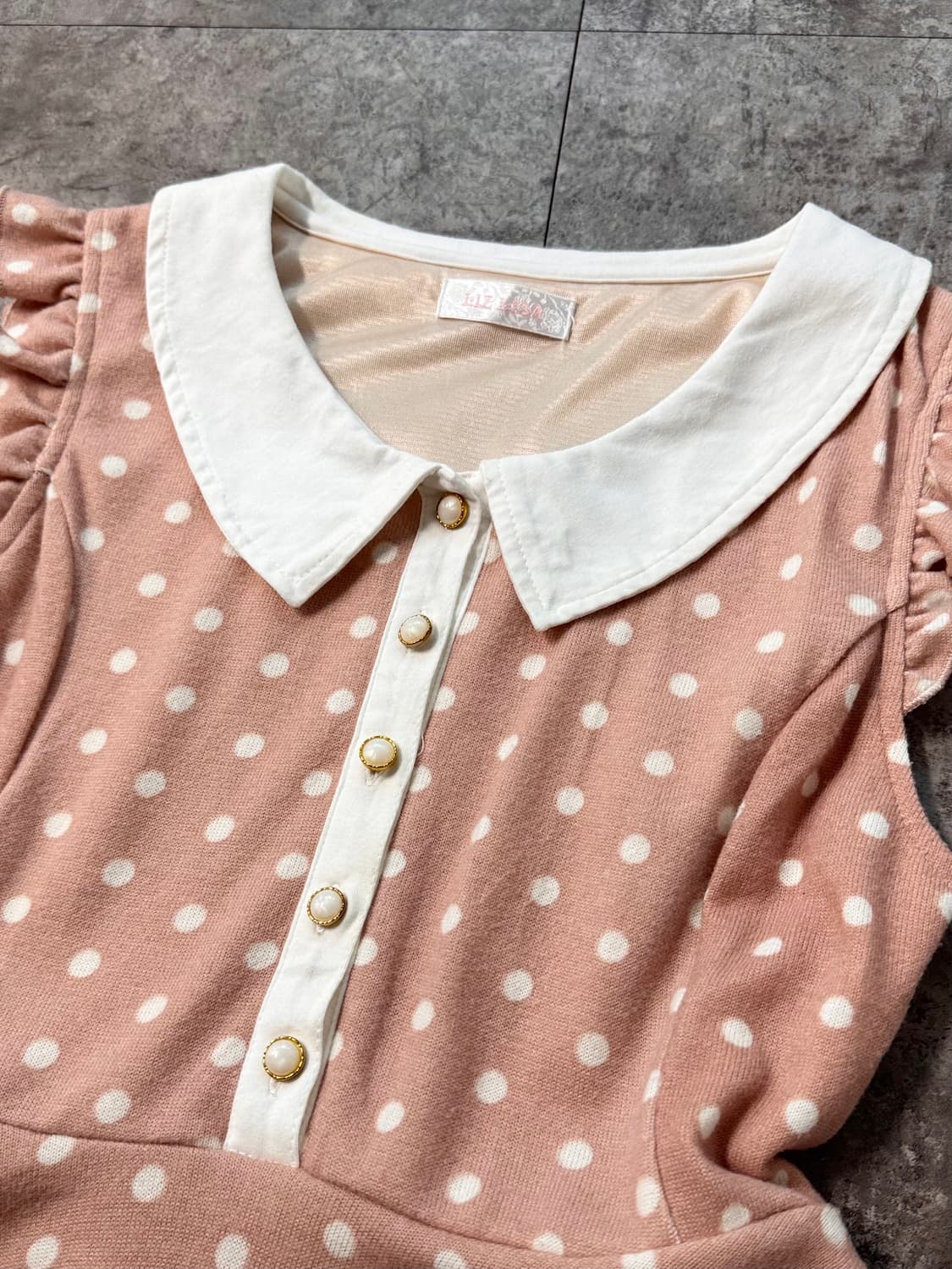 리즈리사 도트 패턴 니트 원피스 2pcs SET 상품이미지5