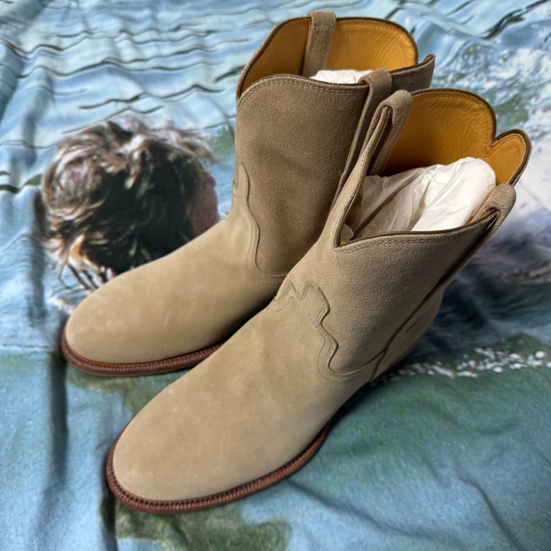 [9, 270 새상품]오라리 22AW 스웨이드 웨스턴 앵클부츠 상품이미지6