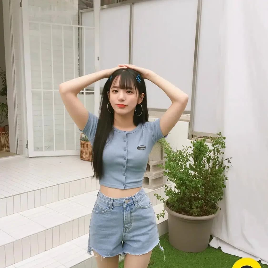 믹스엑스믹스 크롭 니트 가디건 하늘색 소라 상품이미지4