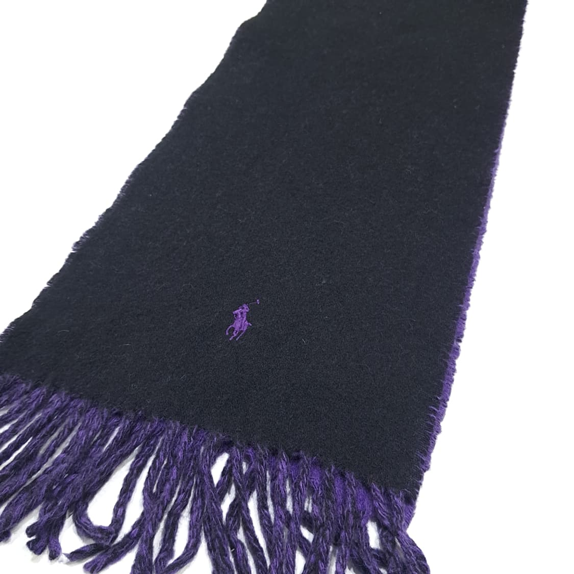 MX386 폴로 랄프로렌 울 혼방 양면 블랙 & 바이올렛 포니 자수 머 상품이미지4