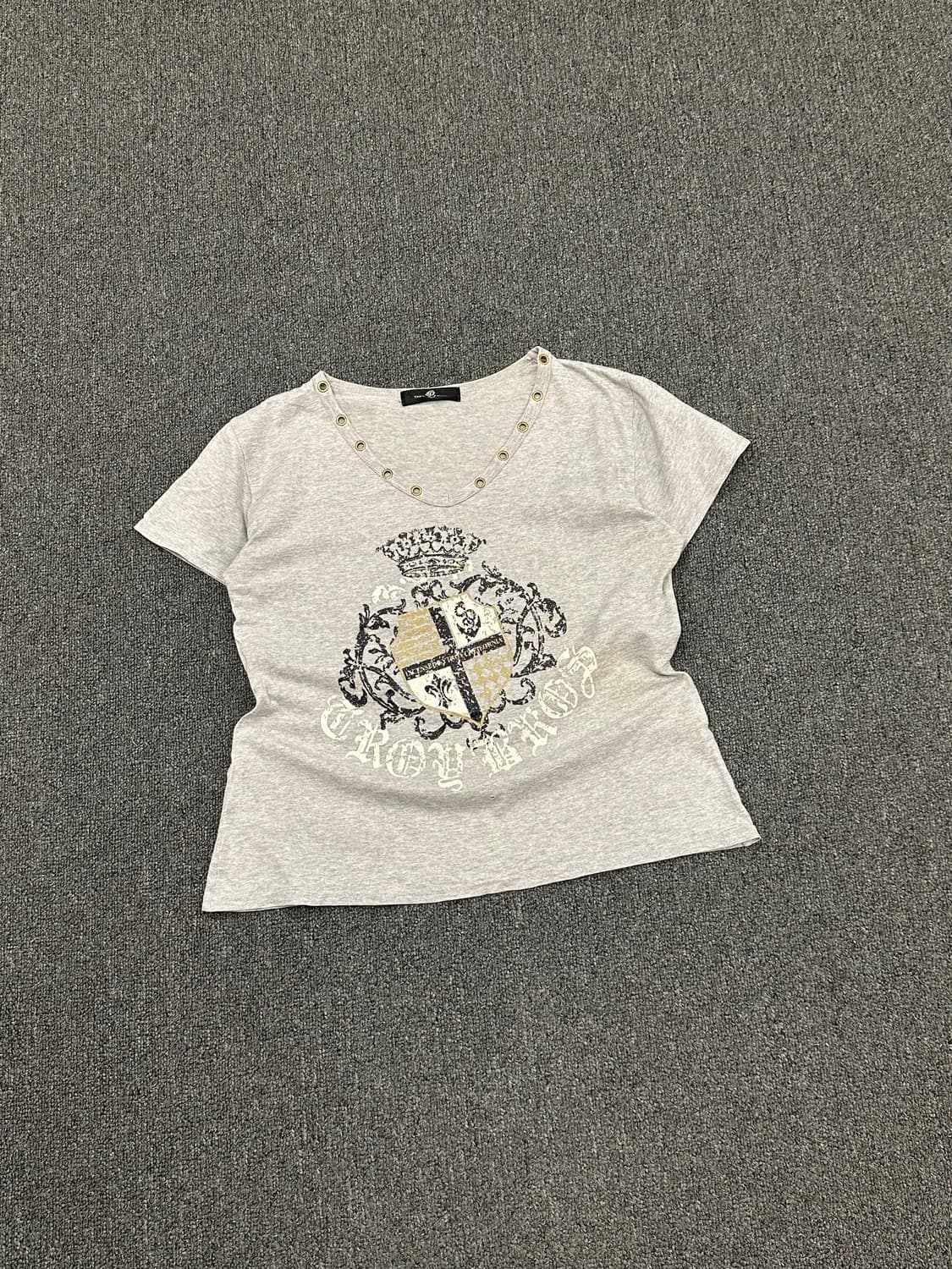 L)Japanese vintage 여성 펑크 y2k 아일렛 반팔 티셔츠 상품이미지1