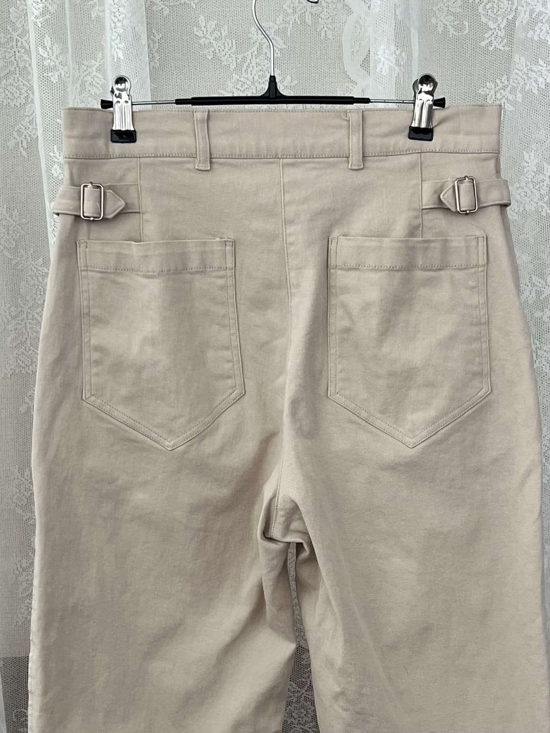 M) 킨더살몬 커브드 코튼 팬츠 베이지 상품이미지3