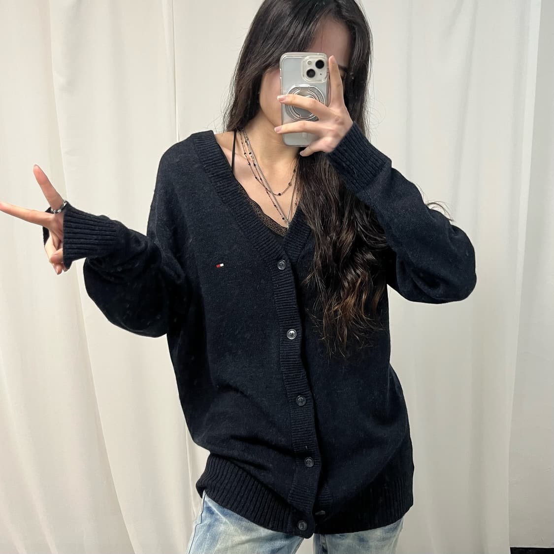 Tommy Hilfiger Charcoal Cardigan 상품이미지2