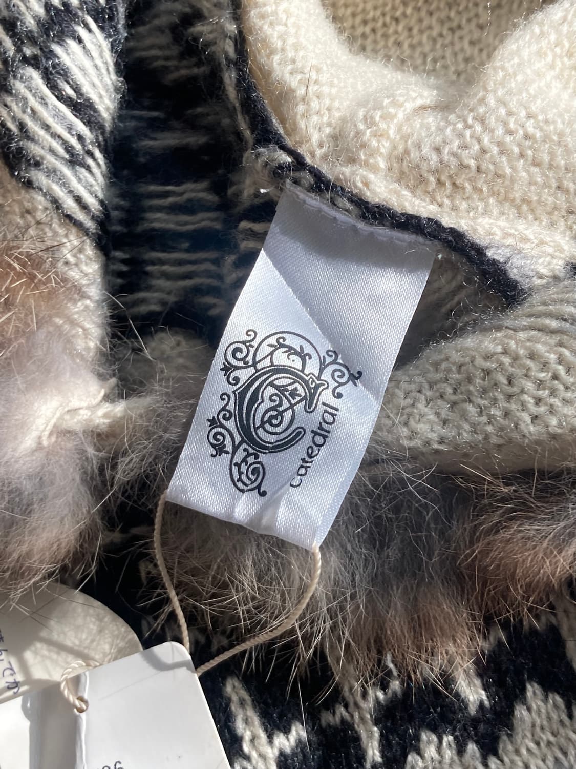 catedral Japan 에스닉 래빗 퍼 판초 케이프 미사용 새 상품 상품이미지7