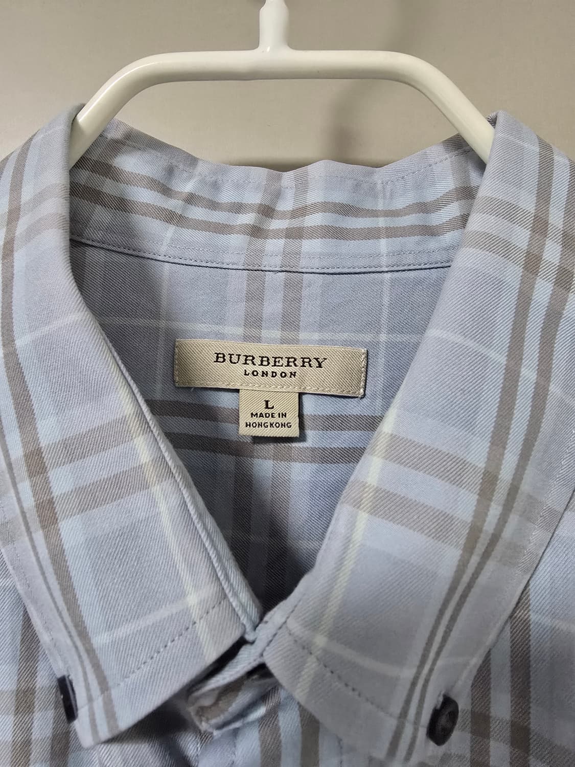 체크 코튼 블루 셔츠 상품이미지4