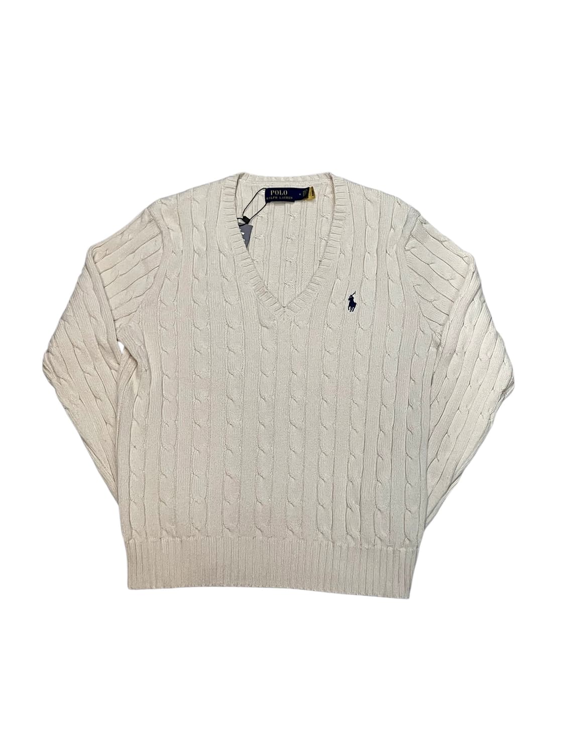 폴로 랄프로렌 꽈배기 브이넥 니트 아이보리 M  #csz3981 상품이미지3