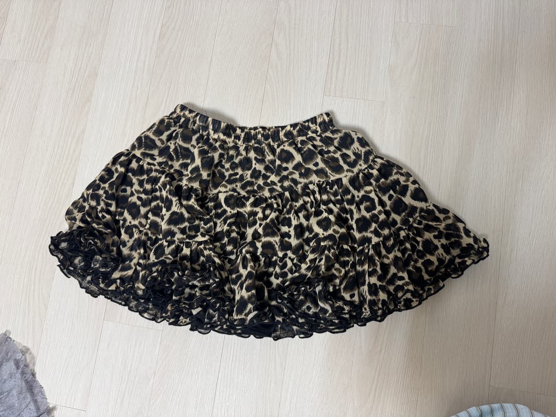 러프넥 레오파드 튜튜 스커트 상품이미지3
