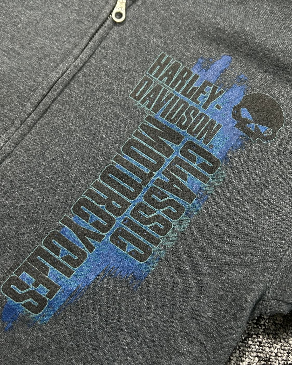 할리 데이비슨 빈티지 클래식 모터사이클 후드집업  상품이미지4