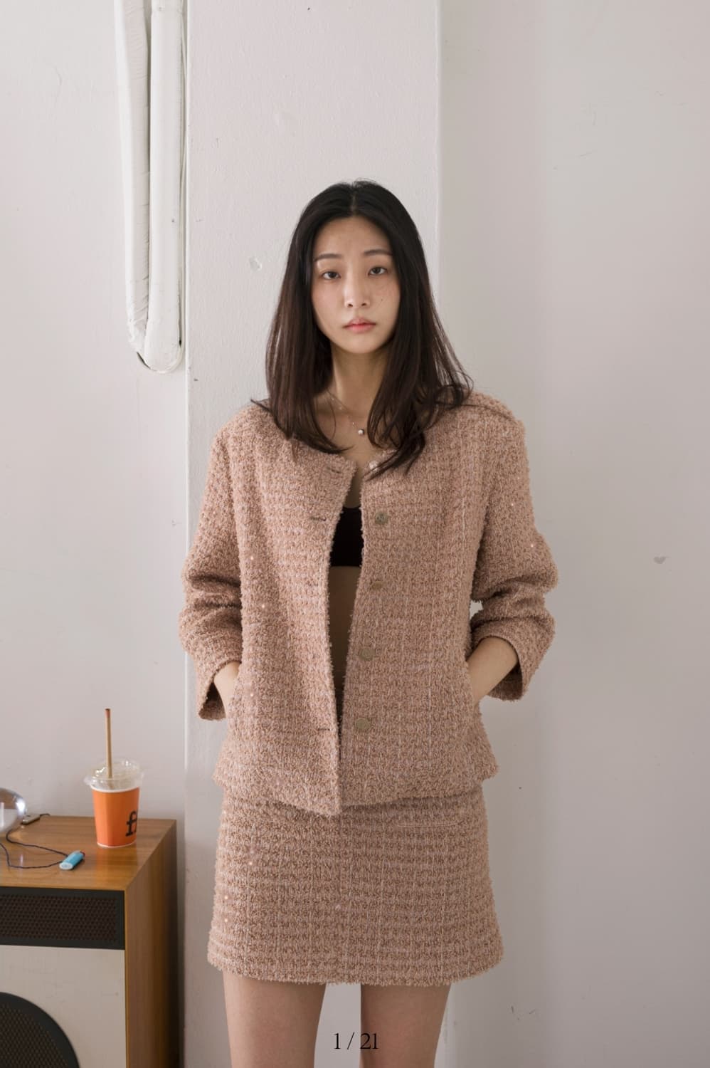 Verdeossido 베르데오시도 (별오른 저녁 어스름) 트위드 자켓 M 상품이미지4