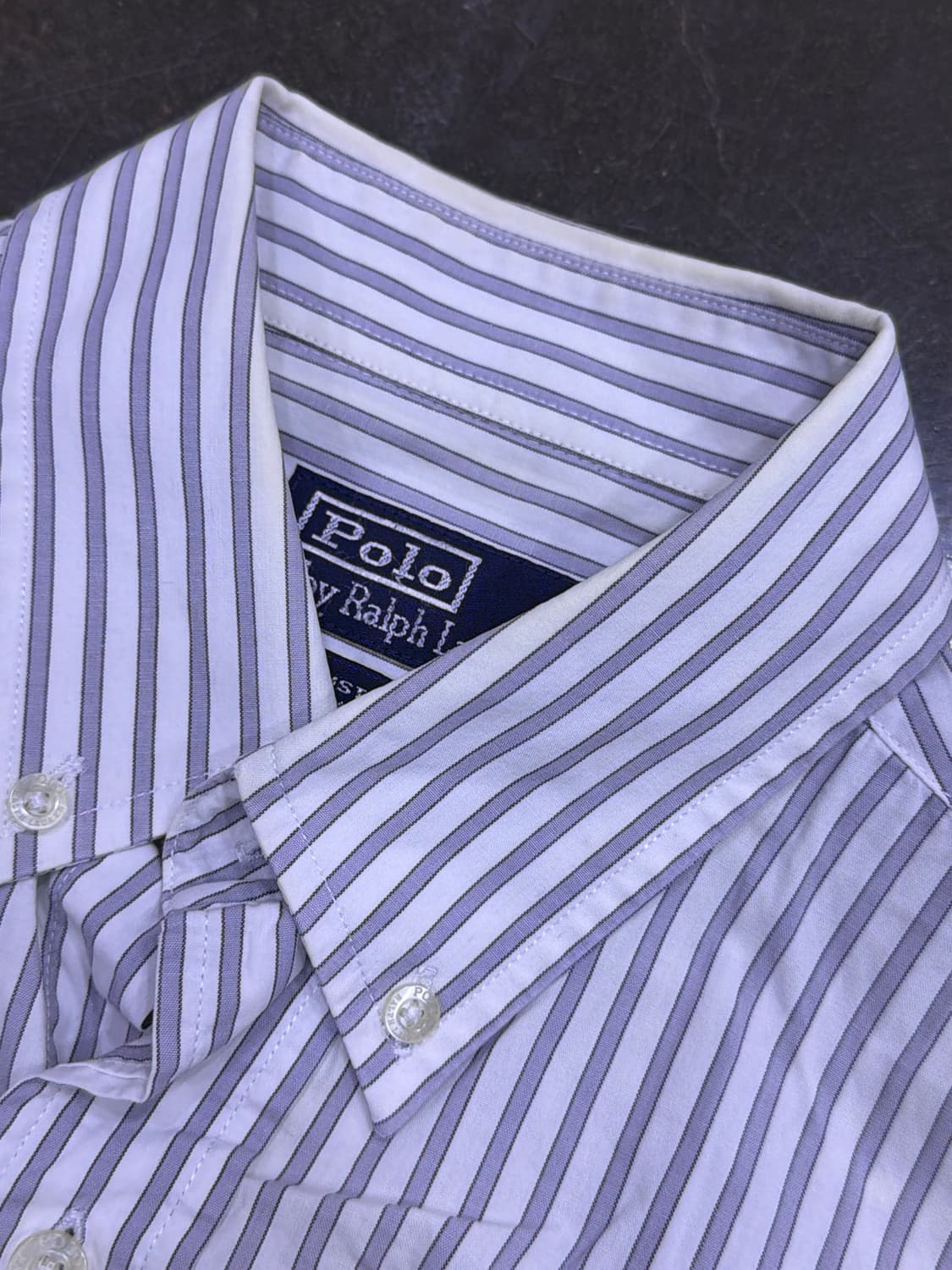 폴로 랄프로렌 커스텀핏 스트라이프 네이비 셔츠 M 상품이미지4