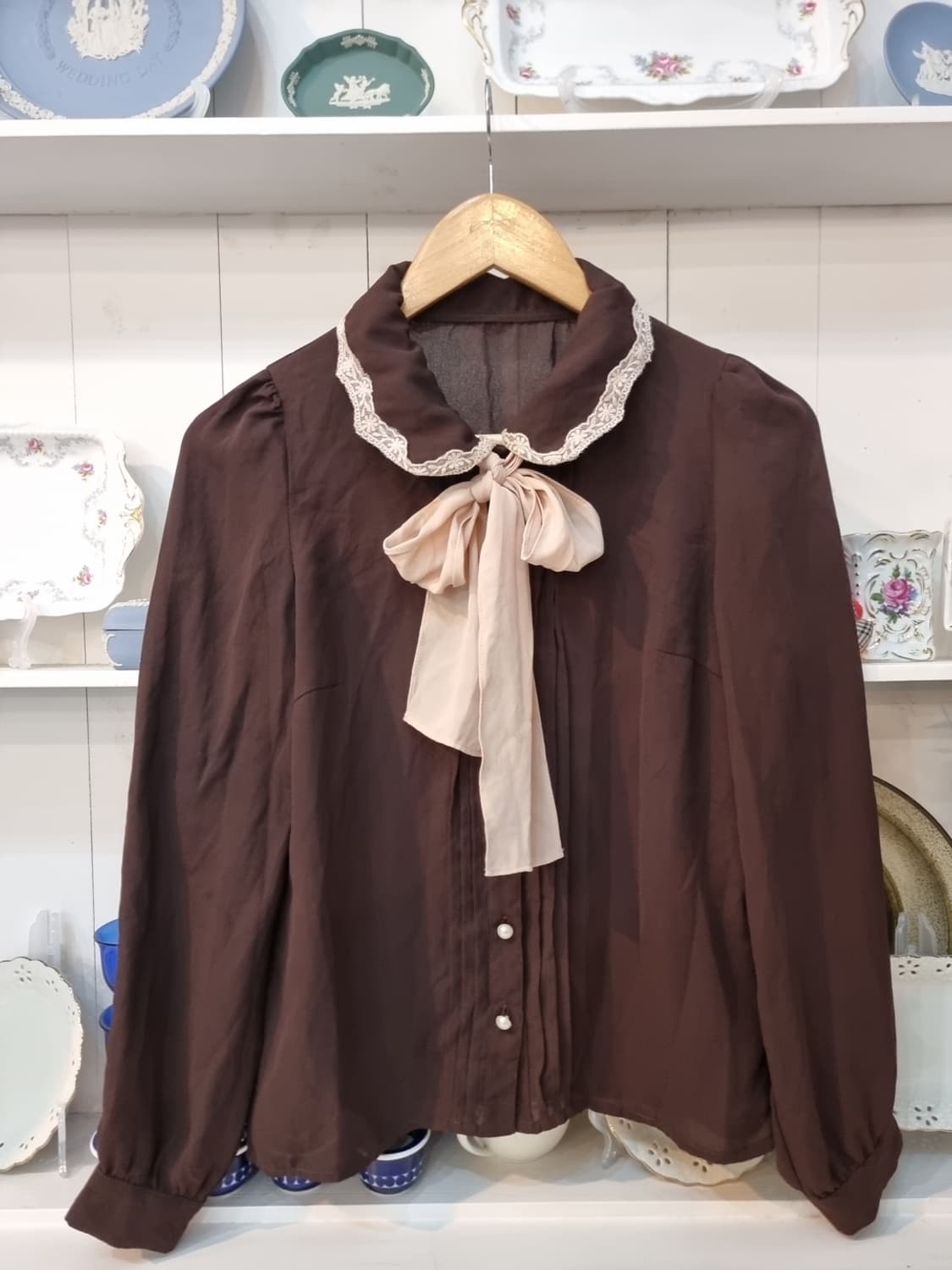 Ank Rouge(앙크루즈) 초콜릿무드 리본 블라우스 상품이미지1