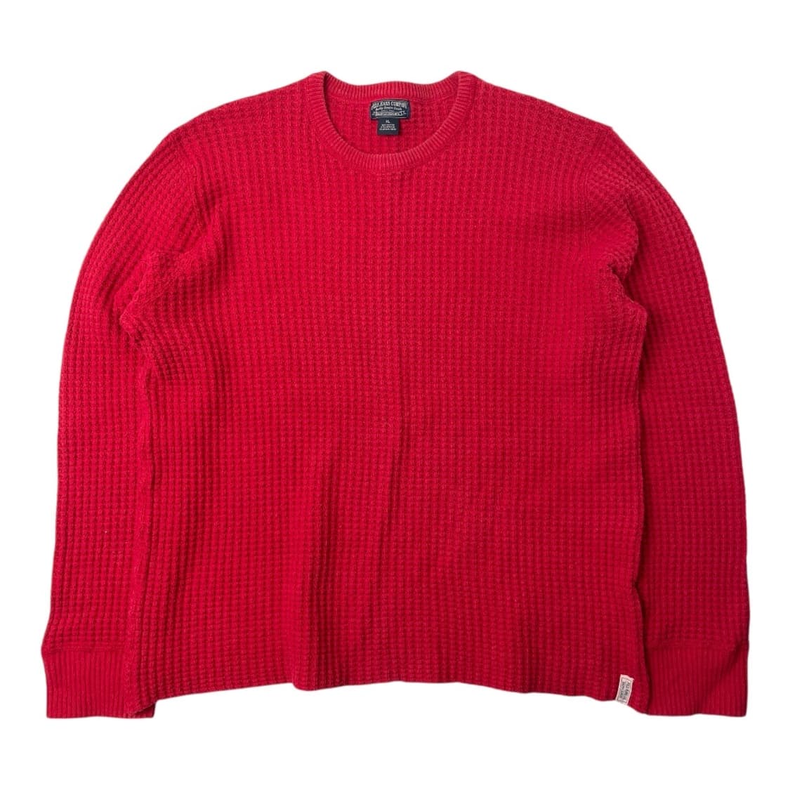 [중고] 폴로 진스 라운드넥 와플 니트 레드 XL 상품이미지1