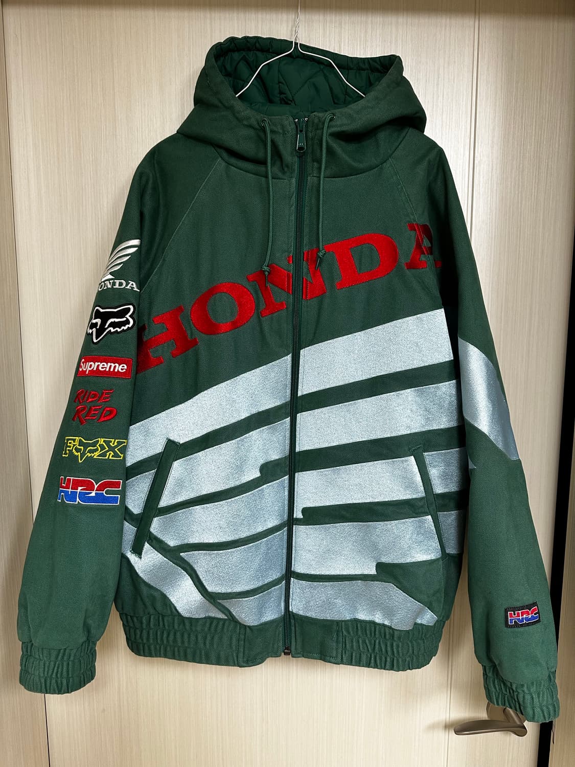 슈프림 x 혼다 x 폭스레이싱 퍼피 집업 자켓 그린 size : XL 상품이미지1