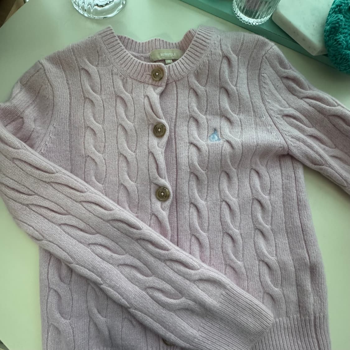 빈폴 연핑크 가디건 XS 상품이미지4