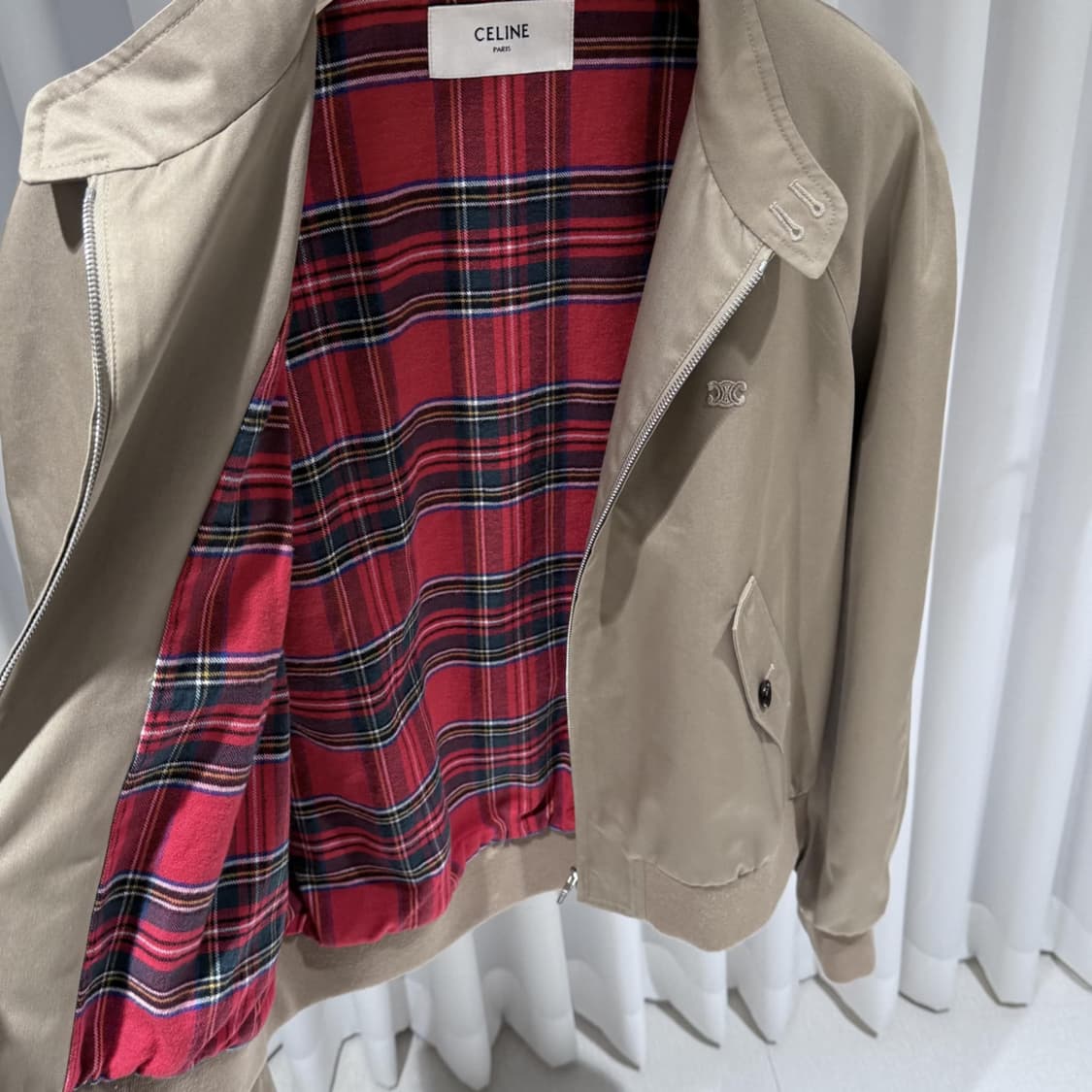 54 /  셀린느 트리옹프 블루종 재킷 인 코튼 개버딘 베이지 상품이미지6