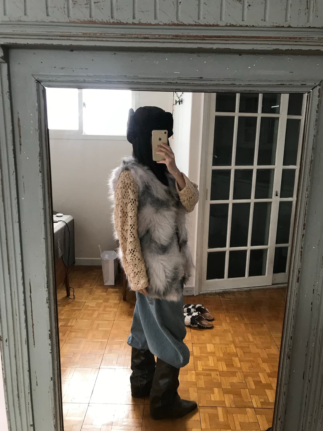 vintage eco fur vest 상품이미지3