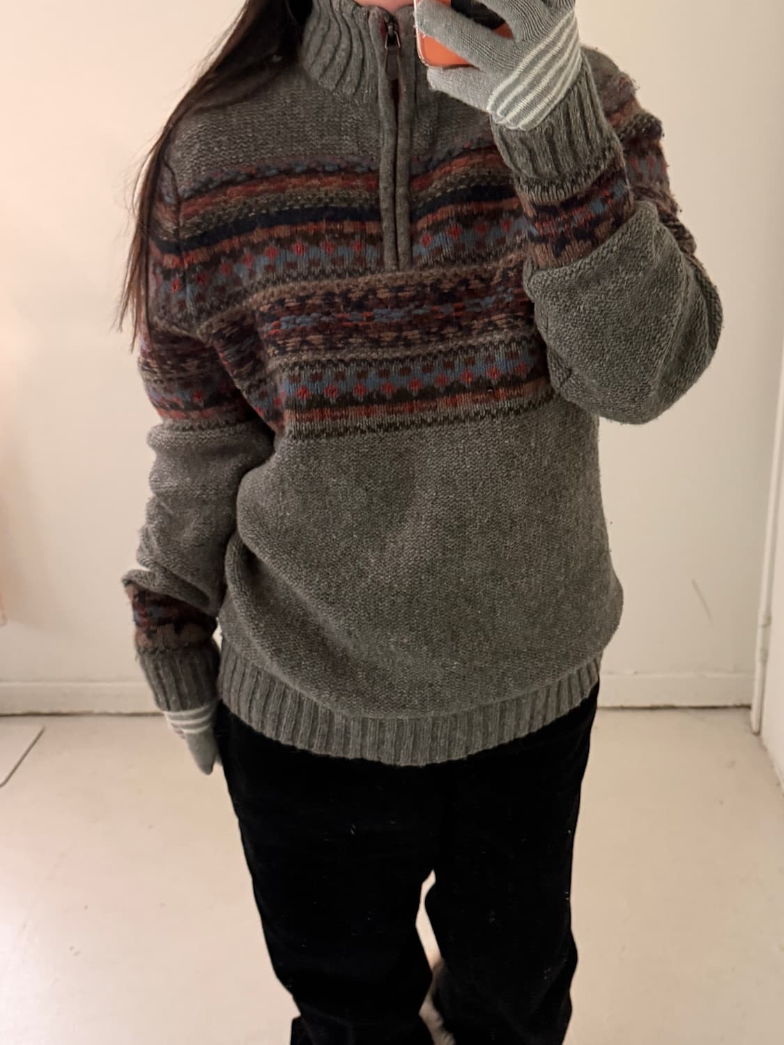 빈티지 페어아일 하프집업 스웨터 상품이미지1