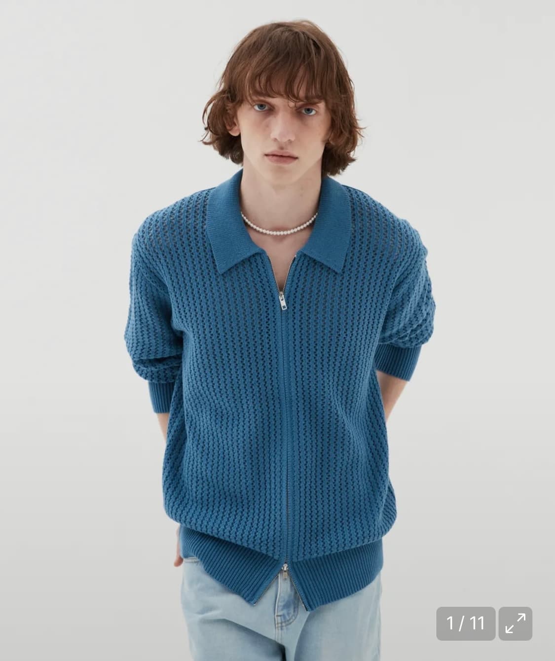 르마드 스카시 카라집업 니트 3사이즈 (착샷) 상품이미지1