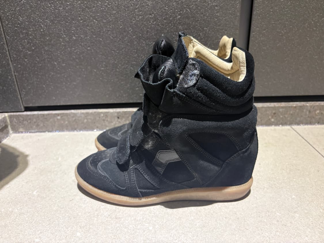 이자벨마랑 Bekett 베켓 스웨이드 벨크로 하이탑 스니커즈 블랙 상품이미지2