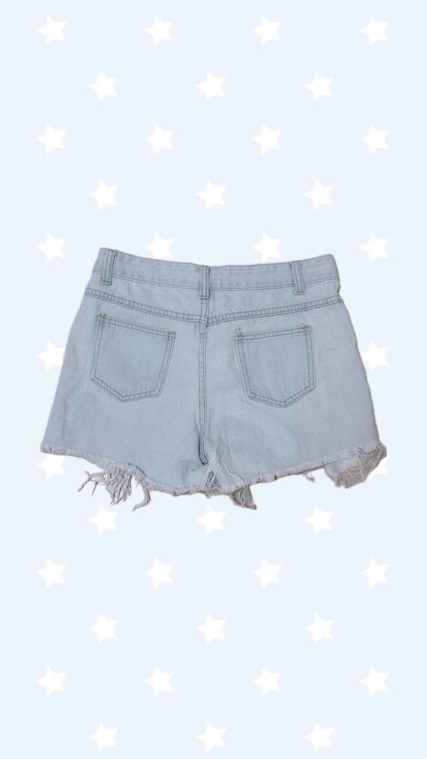 빈티지 소라색 데님 숏 팬츠 상품이미지3