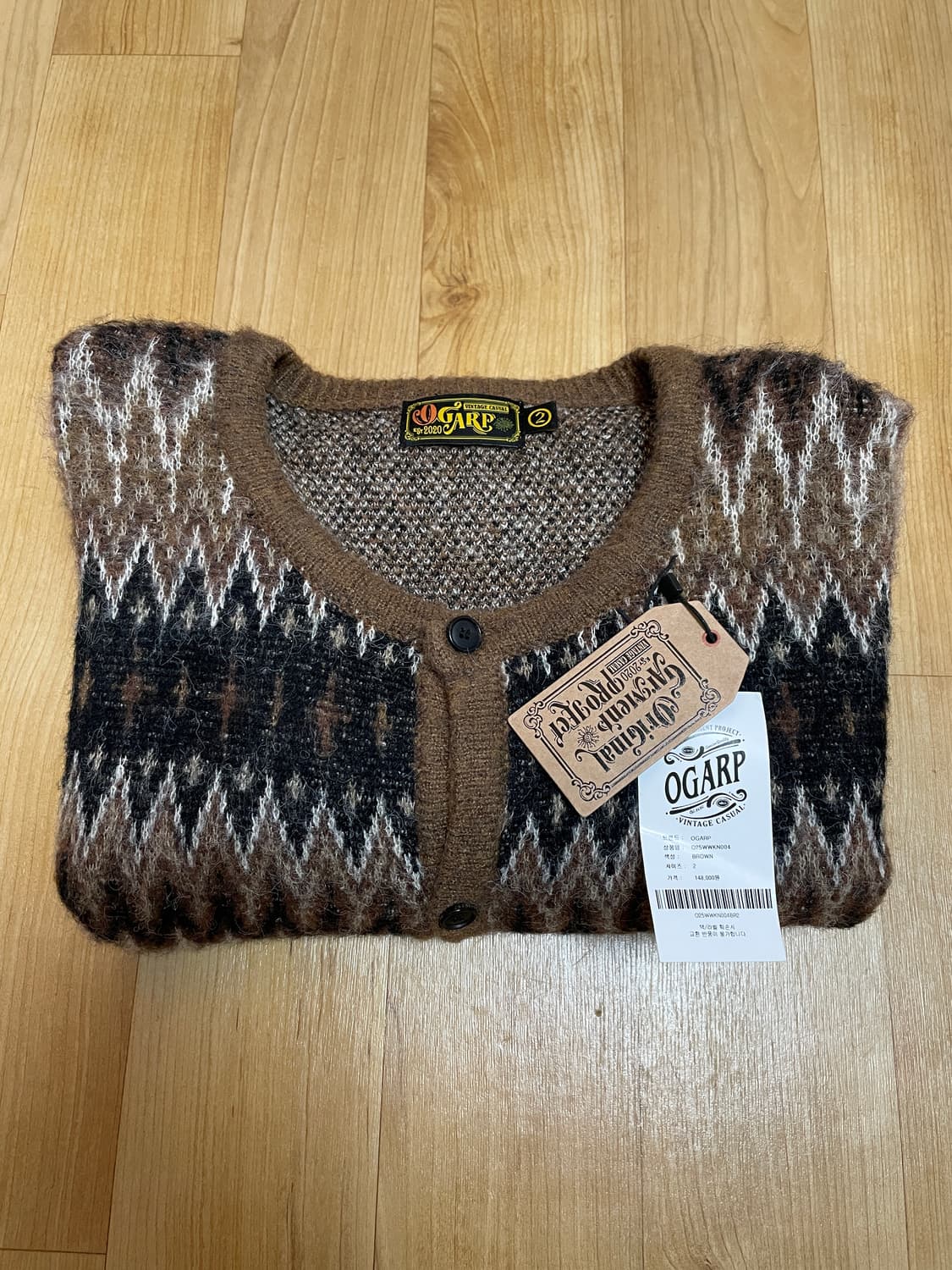 오가프 나바호 모헤어 자카드 가디건 2사이즈 택만 제거한 새상품 상품이미지7