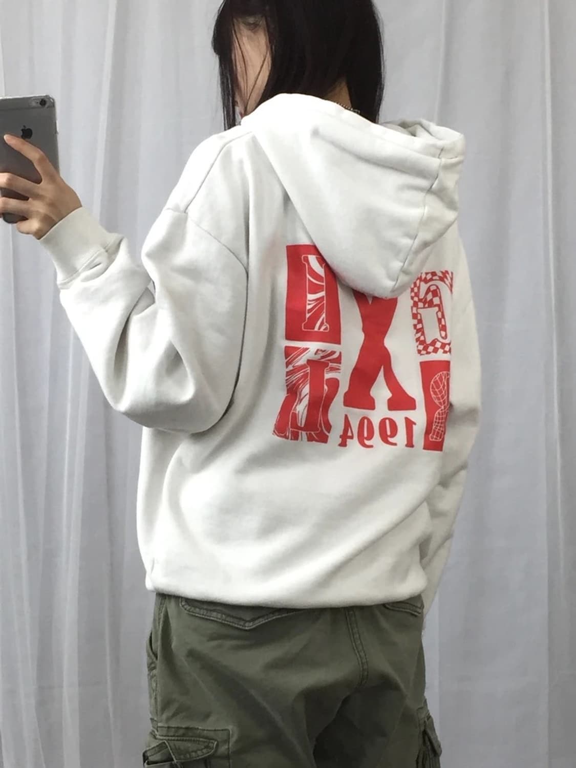 X-girl 1994 Logo White Hoodie 상품이미지2