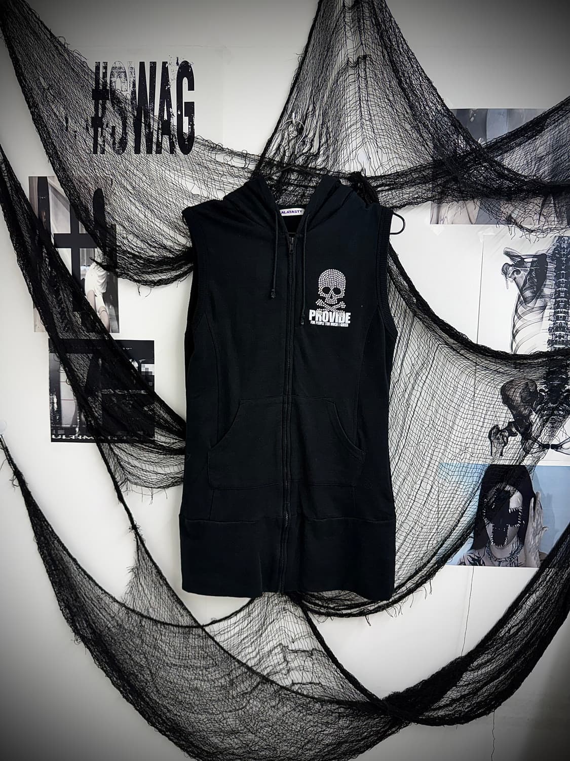 Punk skull detailed sleeveless onepiece 상품이미지6