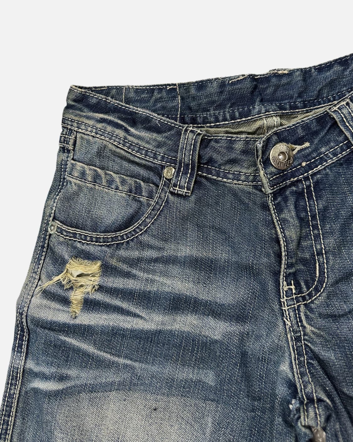 distressed cat washing denim shorts 상품이미지4