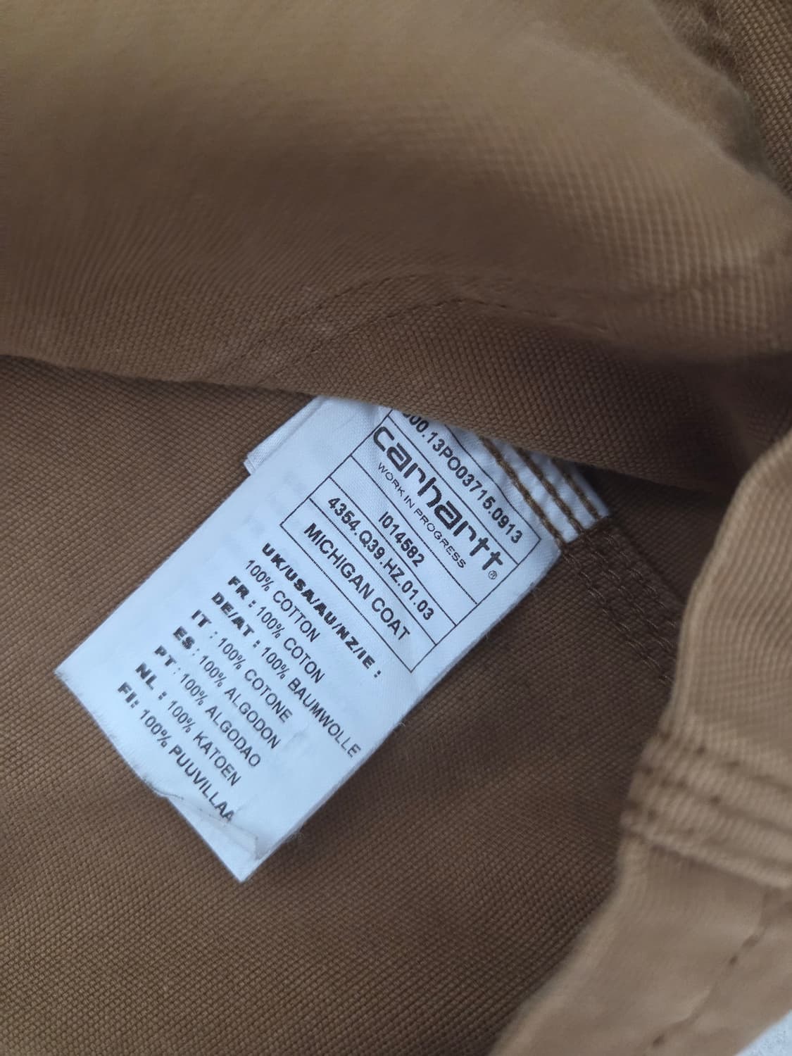 칼하트 WIP 미시간 코트 해밀턴 브라운 상품이미지6