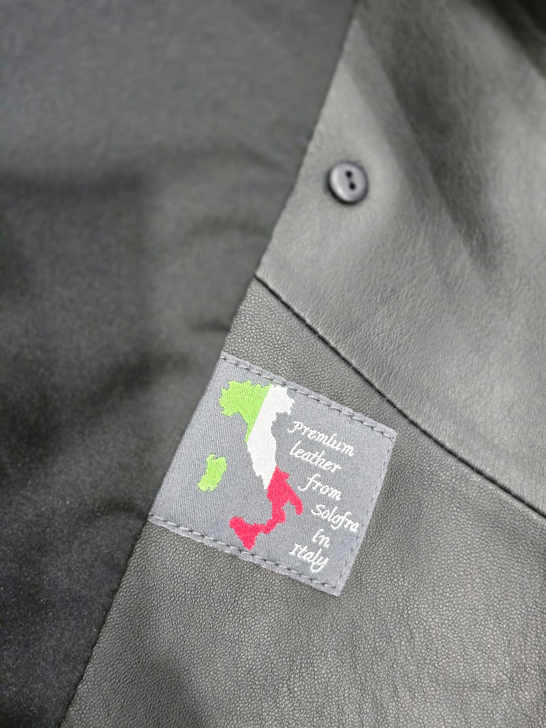 블랙 레더 더블 버튼 가죽 자켓 상품이미지7