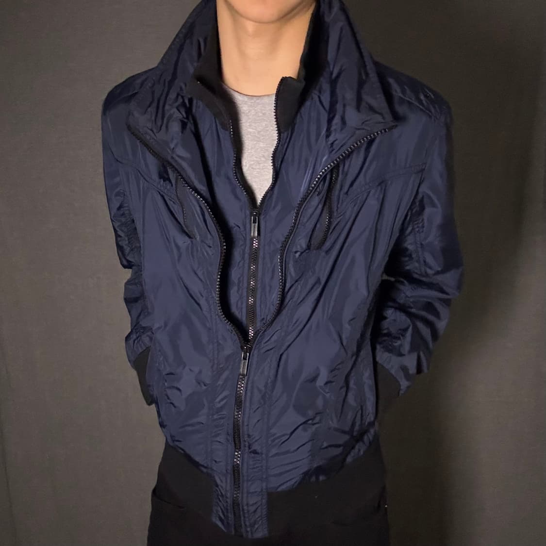 zipper detail nylon jacket 상품이미지3