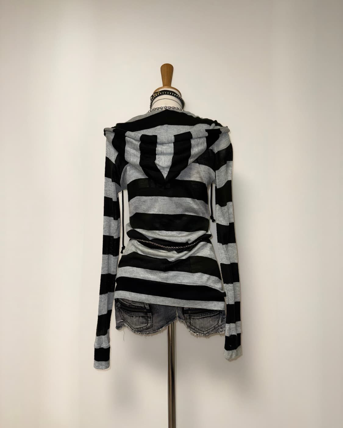 단가라 니트 와투케 데일리 후드집업 상품이미지5